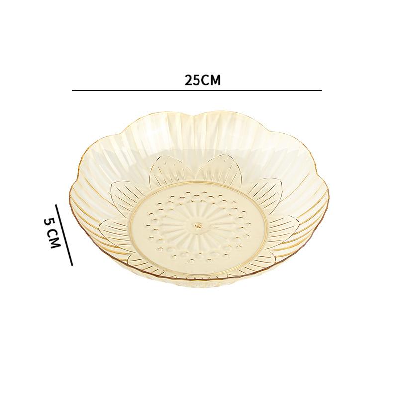 Light Luxury Style PET Fruit Plate Home Living Room Coffee Table Fruit Plate High-end Flower-shaped Dried Fruit Plate Candy Box Plate