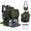 Angel 58L Groß 900D Oxford Abnehmbare Schulter Transparente Aufbewahrung Angelzubehör für Grün [Goture] Rucksack, Kapazität, Stoff, Wasserabweisend,