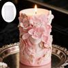 Flower Cylinder Candle Mold Floral Goddess Pillar Candle Silicone Molds for DIY Soap Candle Making Resin Casting Aromatherapy Candle Gypsum Clay Craft