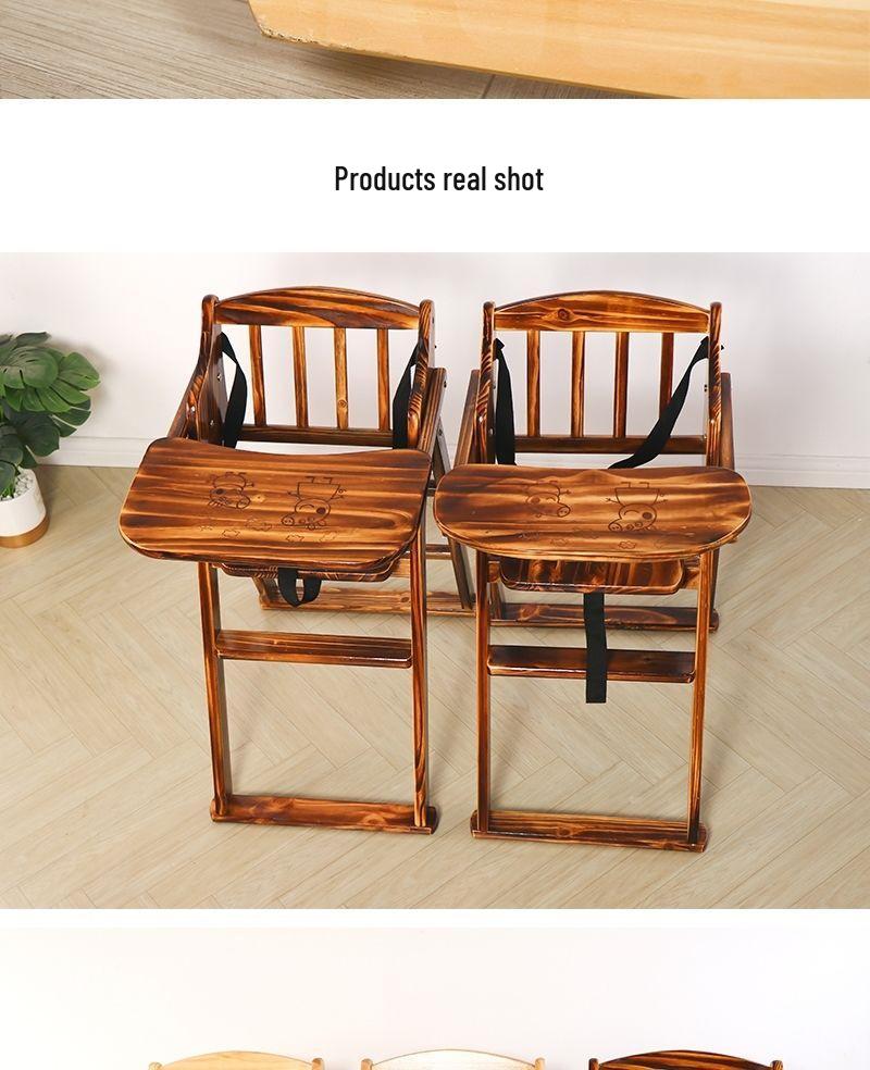 Adjustable Solid Wood High Chair for Babies and Children