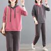 Suit Women's Autumn Long-sleeved Sweatshirt and Sweatpants Two-piece Set Large Size Loose Women's Solid Color Simple Casual Suit