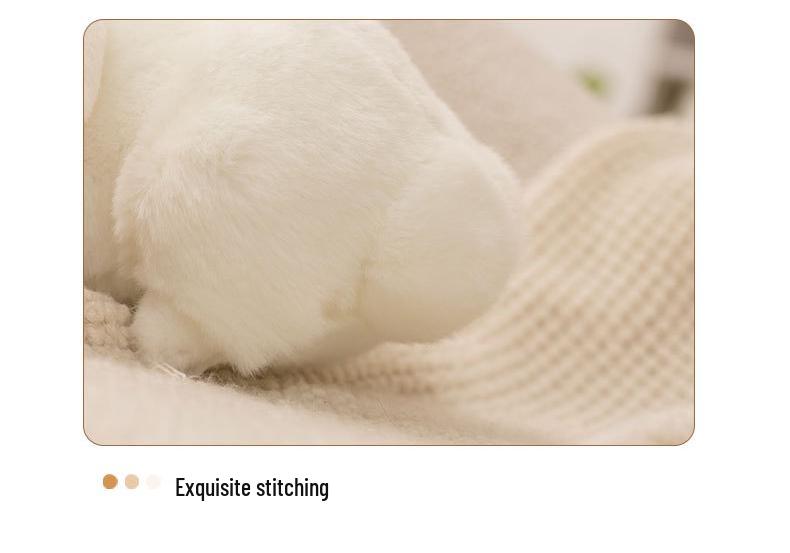 Easter Plush Toy: White Rabbit In Crawling Pose - Children's Gift