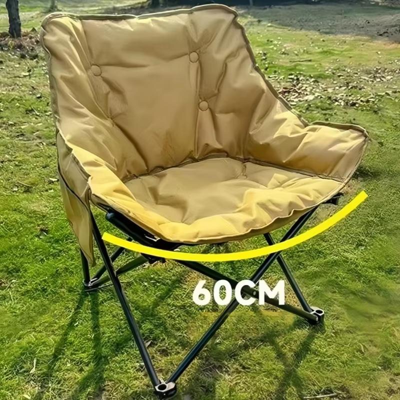 Outdoor Full Sponge Filled Fishing Chair Thickened High Back Portable Outdoor Foldable Chair with Carry Bag