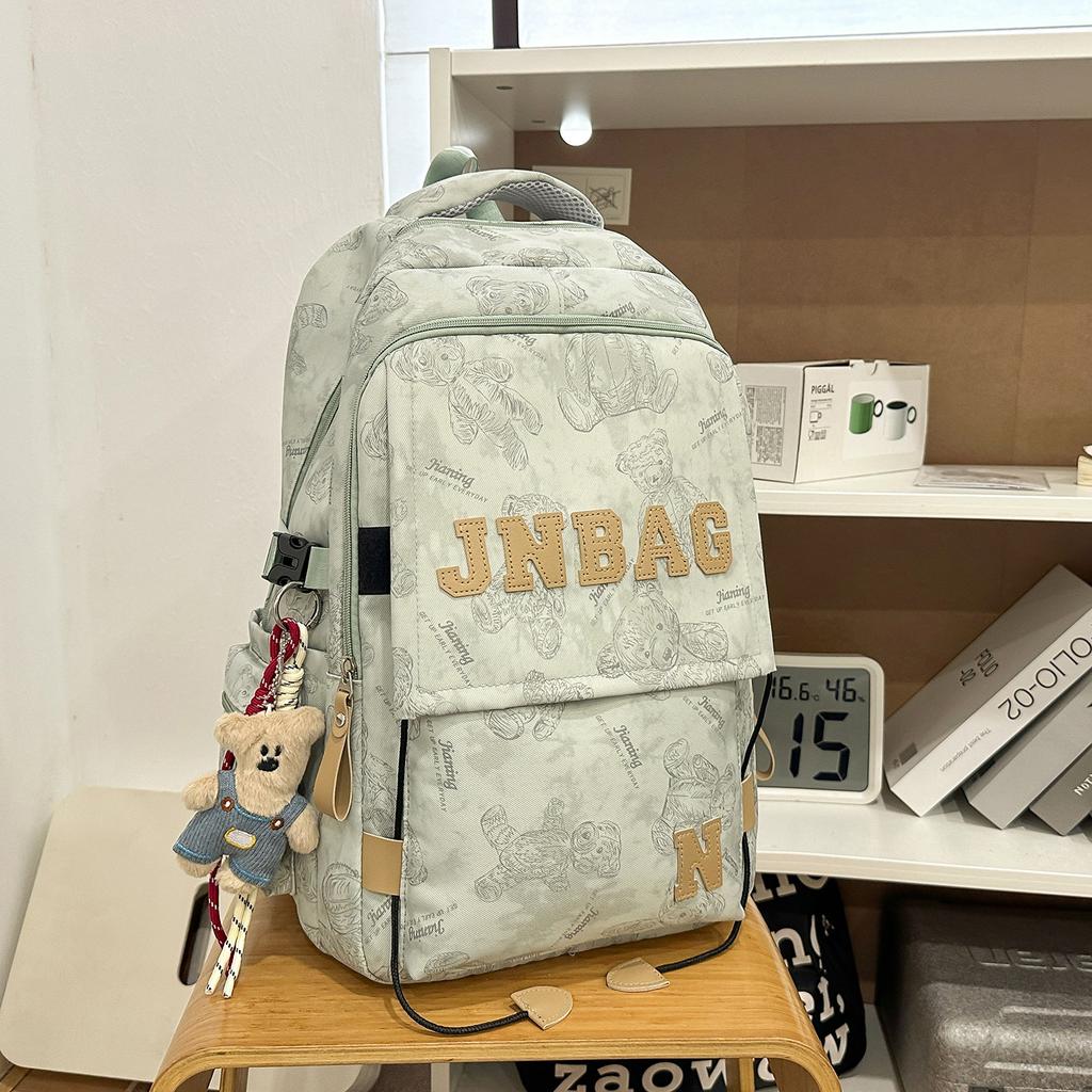 Schoolbag Burden Reduction School Bag Male Female Middle School High School Large Capacity Campus Student Backpack College Student Leisure Travel