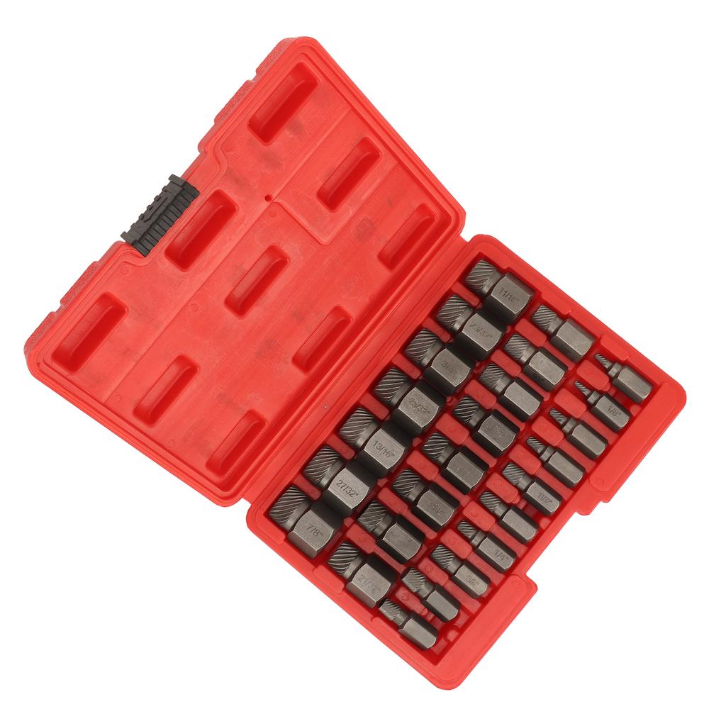 25PCS Screw Extractor Set Efficient Steel Easy Out Multi Spline Bolt Extractor Set for Power and Hand Tools