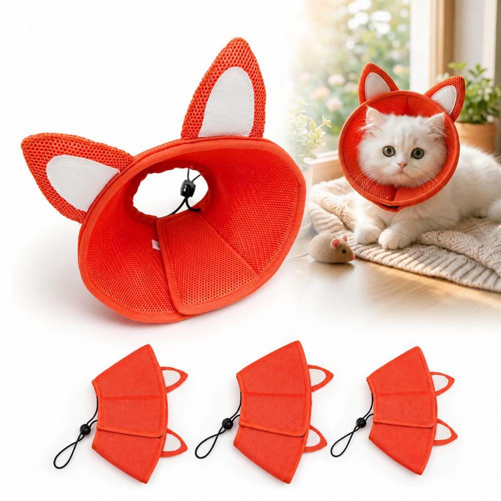 Cartoon Ears Cat Neuter Collar Adjustable Cat Elizabeth Collar Cat Anti-lick Collar For Cat Dog