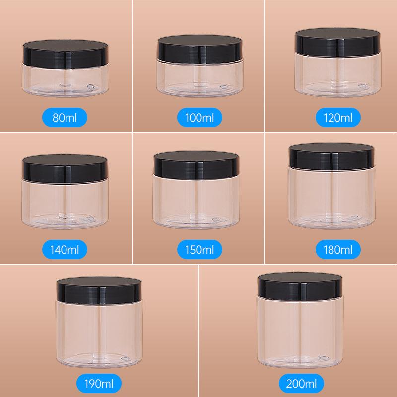 100ml Matte Cream PET Plastic Refill Jar - Transparent Wide Mouth Cosmetic Bottle for Face Cream & Hair Mask
