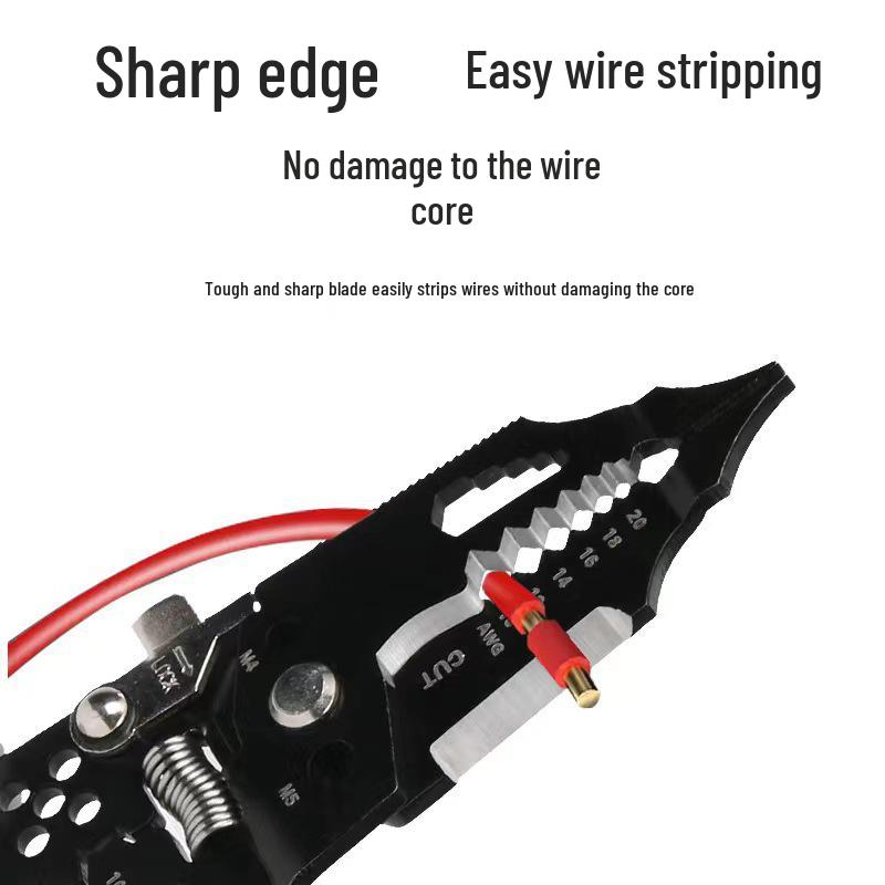 Multifunctional Electrician Wire Stripper & Crimper - 28-in-1 Tool for Wire Looping, Splitting, Skinning, and Cutting