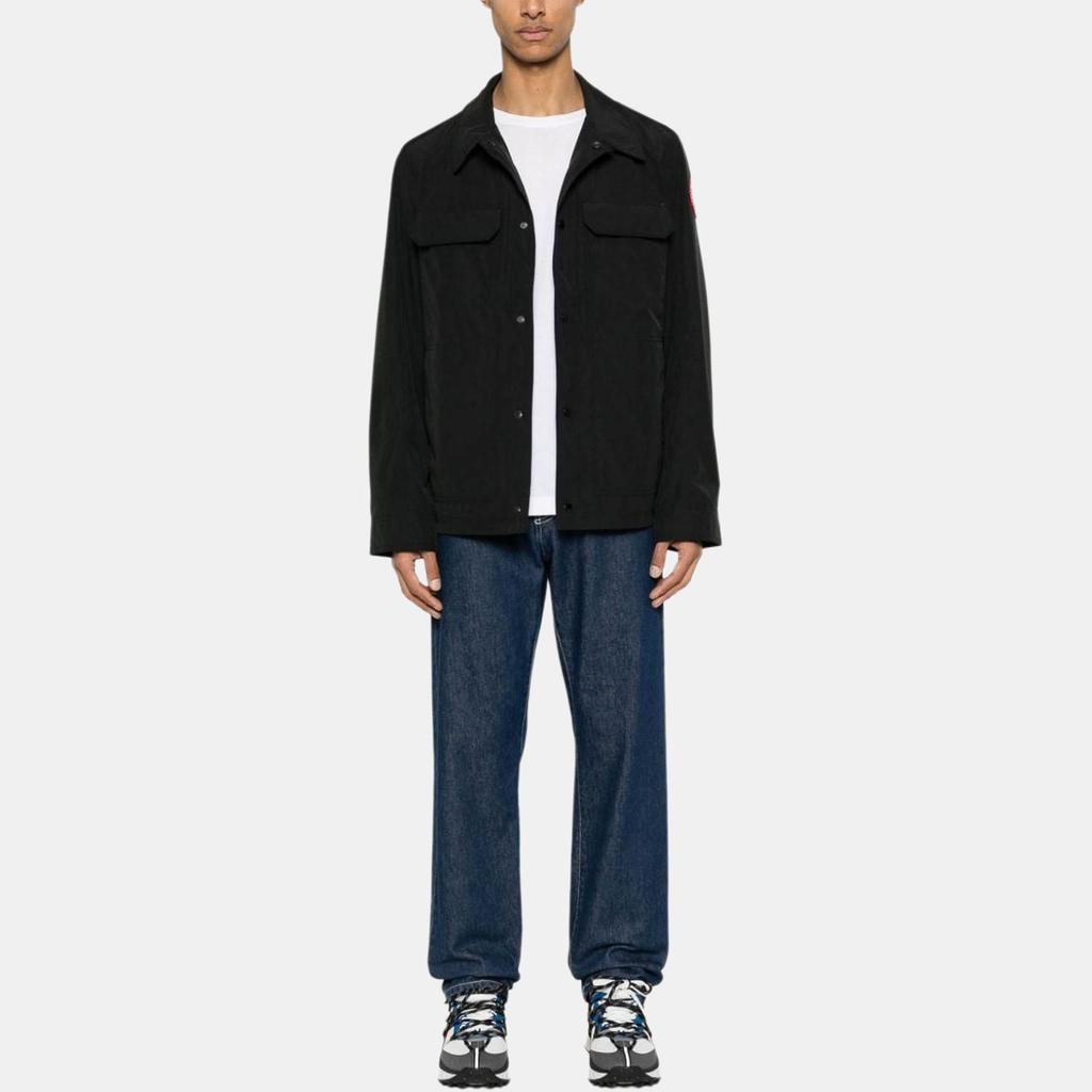 Canada Goose Burnaby Single-Breasted Badge Flap Pocket Lightweight Jacket Men Jackets Black 2447M61