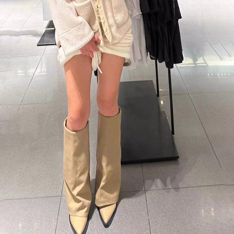 Stylish Over-the-Knee Vintage Chunky Heel Western Cowboy Boots