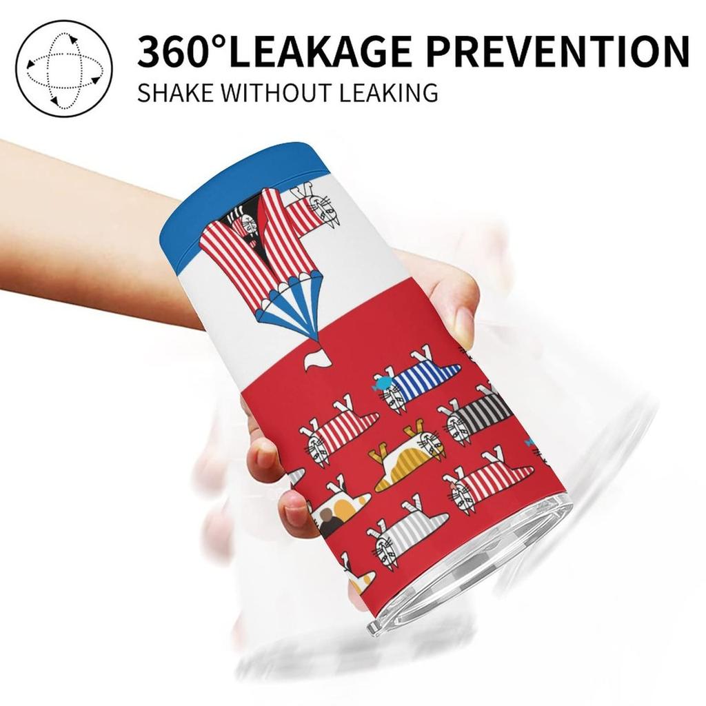 Lisa Larson Katze Becher Tasse Kaffeetasse Convenience Store Becher Kalt isolierte Wasserflasche Direktes Trinken Edelstahl mit Deckel Tragbarer Strohhalm