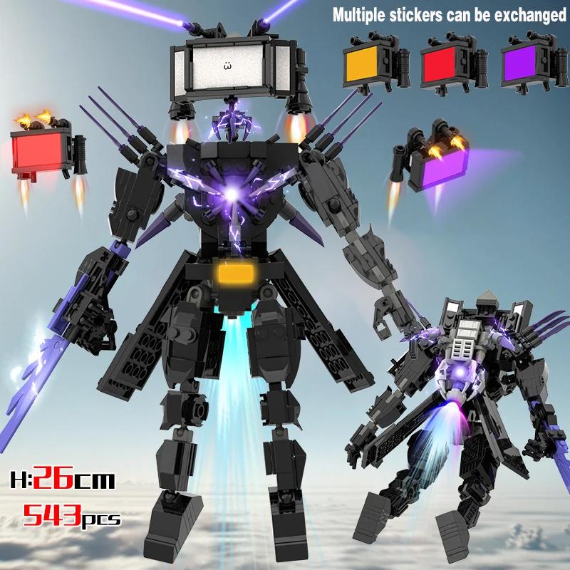 MOC Skibidi Toilet Action Figure Building Blocks Titan Clock Man Upgrade 4.0 Bricks DlY Toys For Kid Christmas Birthday Gifts