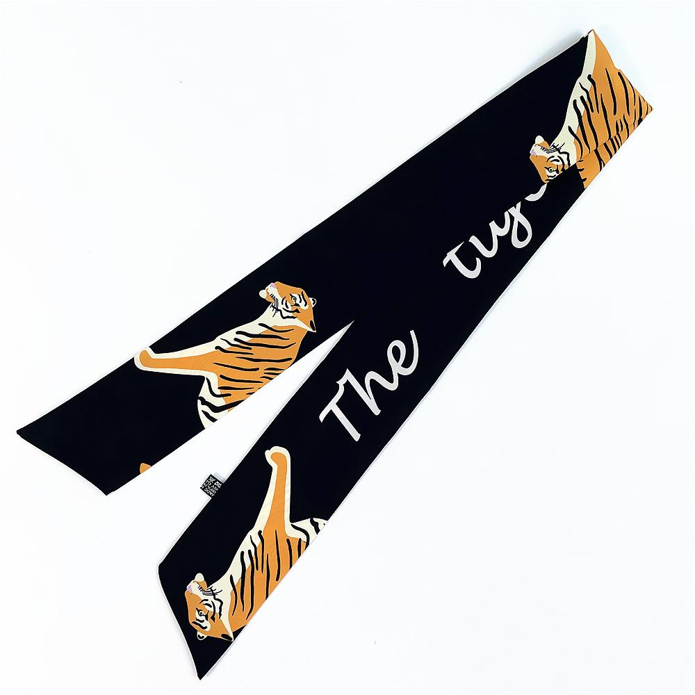 

Декоративный шарф женский мультяшный тигр однотонная бандана лента для волос завязка для сумки многофункциональный аксессуар подарок новый универсальный 100cm