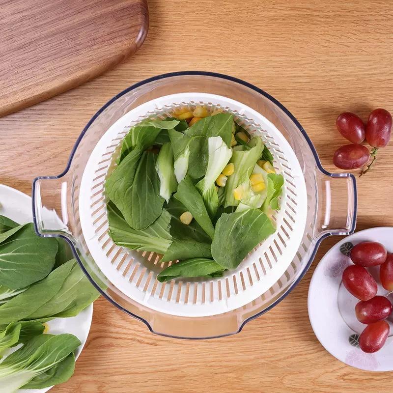 Multifunction Manual Salad Spinner Dryer Vegetable Fruit Food Dehydrator Quick Drying Kitchen Household Vegetable Dehydrator