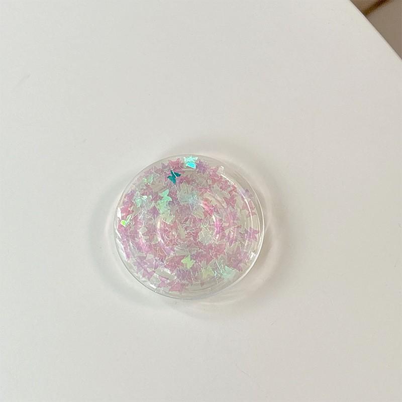 

Butterfly Glitter Solid Color Circular Phone Airbag Holder Korean Ins Style Desktop Stable Portable Ring Women s Gift