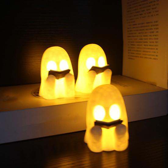 Halloween Ornament Cartoon Reading Ghost Pumpkin Shape Statue Waterproof Resin Figure Horror Themed Halloween Decor