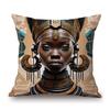 Black African Girl Woman Fiction Looking Exotic Style Decoration Art Cotton Linen Sofa Throw Pillow Case Bench Cushion Cover