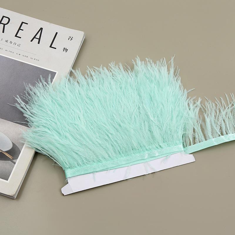 Color 8-10 Cm Ostrich Hair Cloth Edge Clothing Cuffs Hem Ostrich Feather Strips Cloth With Accessories Lace