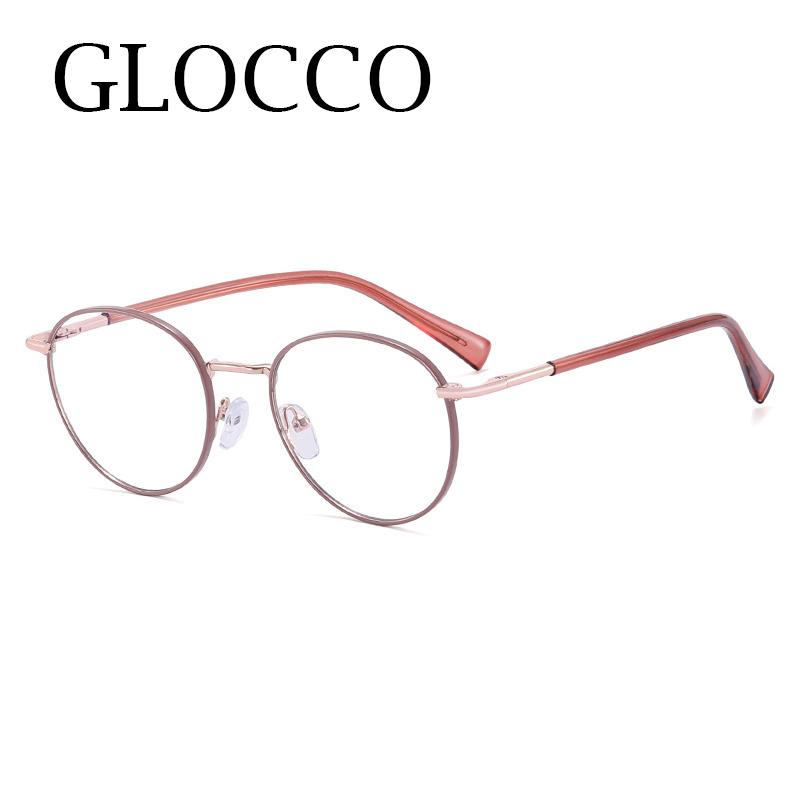 New Metal Frame Small Oval Myopia Glasses Luxury Designer Clear Anti Radiation Filter Medical Prescription Glasses Diopter 0