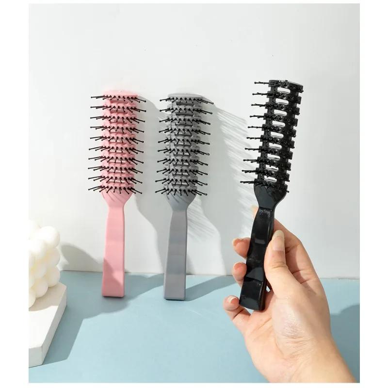 Men Plastic Vent Hair Brush Anti-static Comb Hairdressing Salon Barber Curly Hair Care Wig Styling Tool Comb Brush Massage Tool