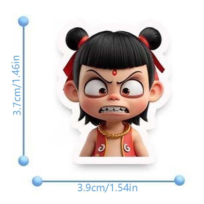 

60Pcs/Bag Cute Funny Nezha Self-Adhesive Stickers Decals Diy Handbook Phone Water Cup Cartoon Decoration Stickers Accessory Gift
