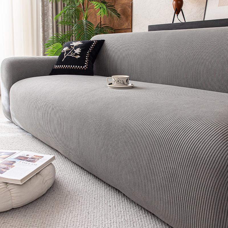Minimalistischer Jacquard-Samt-Sofabezug Universell Vollabdeckung Rutschfest Ganzjahres-Sofaschutz