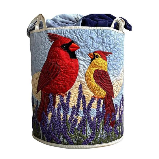 Quilted Laundry Basket Fabric Floral Storage Basket with Handles Boho Clothes Basket for Laundry Nursery Bedroom Garments Kids Toys