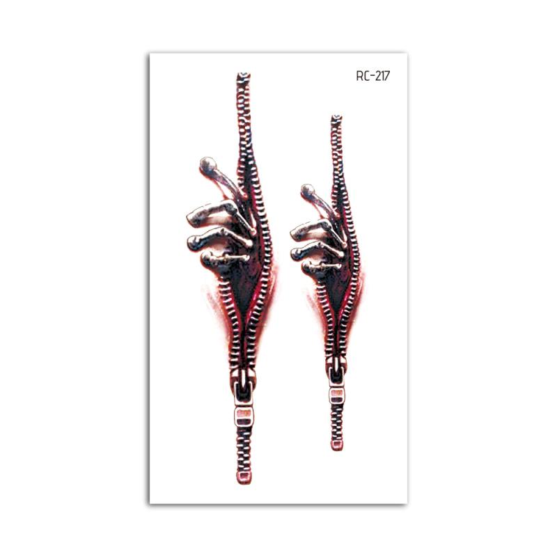 Vodotěsné Halloweenské dočasné tetovací nálepky: Realistické jizvy po krvi a noži pro hororový make-up.