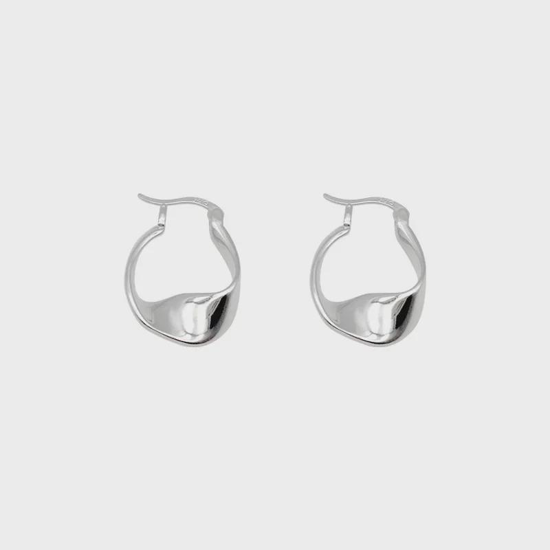Boucles d'oreilles européennes et américaines en argent 925 à aiguille géométriques torsadées tempérament rétro