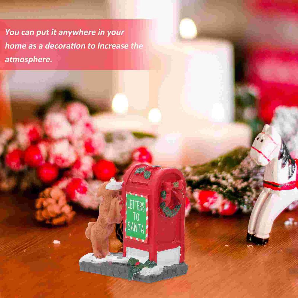 Ornament Handicraft Ornaments Tabletop Christmas Dessert Mailbox Figurine Red Crafts