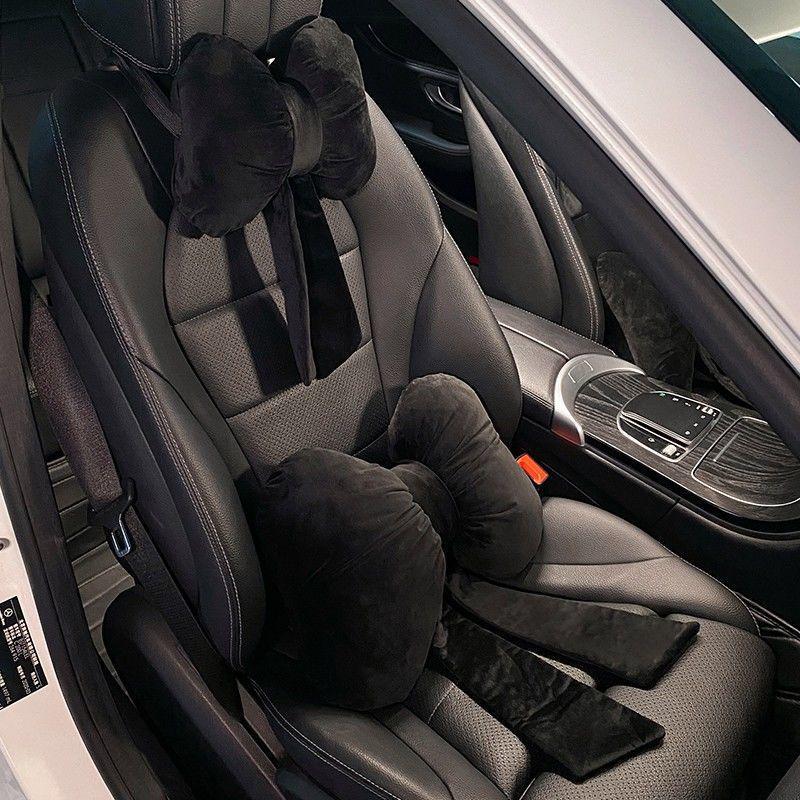 Car Headrest Bowknot Neck Support Pillow - Cervical Seat Cushion Pair