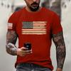 Men's Fashion Casual Short Sleeve Round Neck Independence Day Flag T-Shirt Top