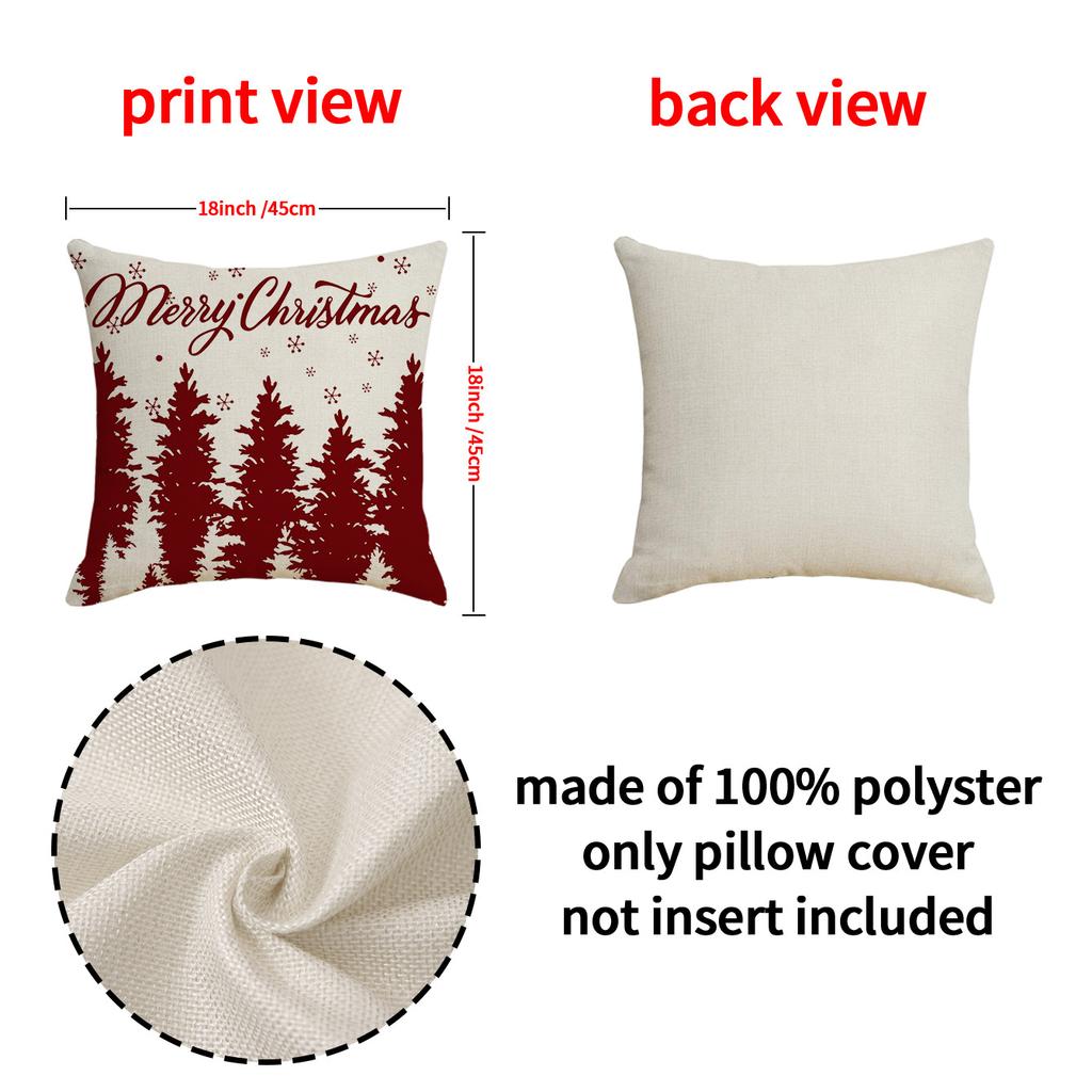 Christmas Pillow Case Elk Print Sofa Cushion Home Bedside Cushion Pillow Case