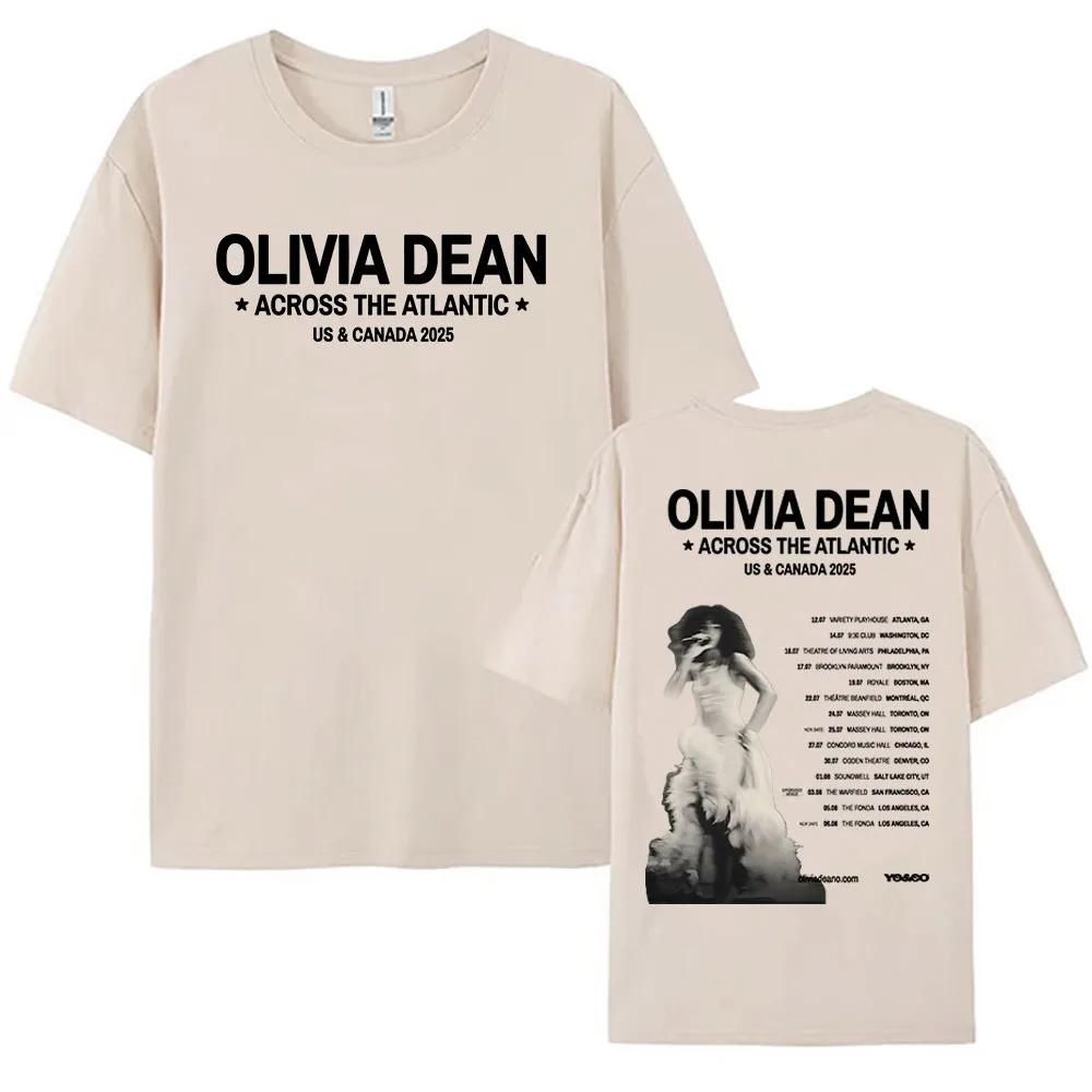 Across The Atlantic US & Canada Tour 2025 T-shirt Olivia Dean Graphic Printing Tshirts  Plus Size Streetwear Cotton Top Hip Hop