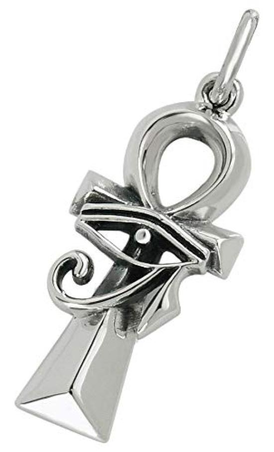 pe2196 Silver accessories necklace for Ankh Egyptian pendant top only [Brand name 2PIECES] men, (Egyptian cross), mythology,