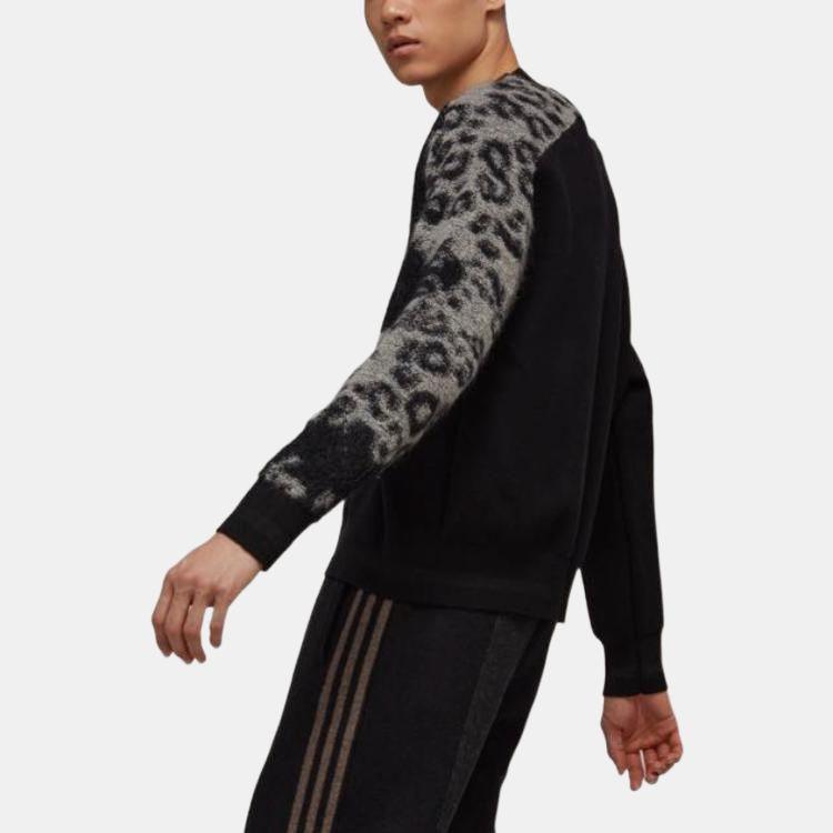Y-3 FW22 Logo Print Knit Crewneck Sweater Men sweater Black HN1977