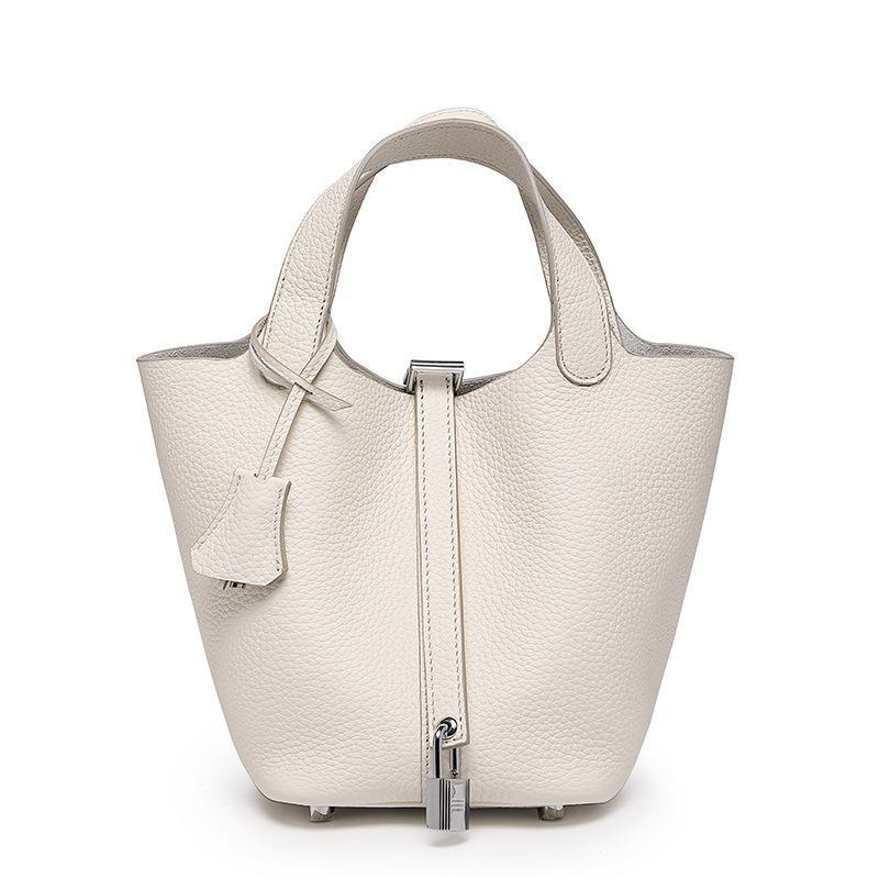Vegetable Basket Bag Women's High-quality Leather Exquisite Bucket Bag, Niche Large-capacity Women's High-end Handbag