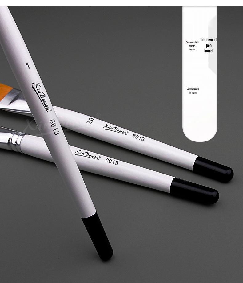 3-Piece Short Handle Nylon Art Brush Set for Watercolor and Acrylic Painting