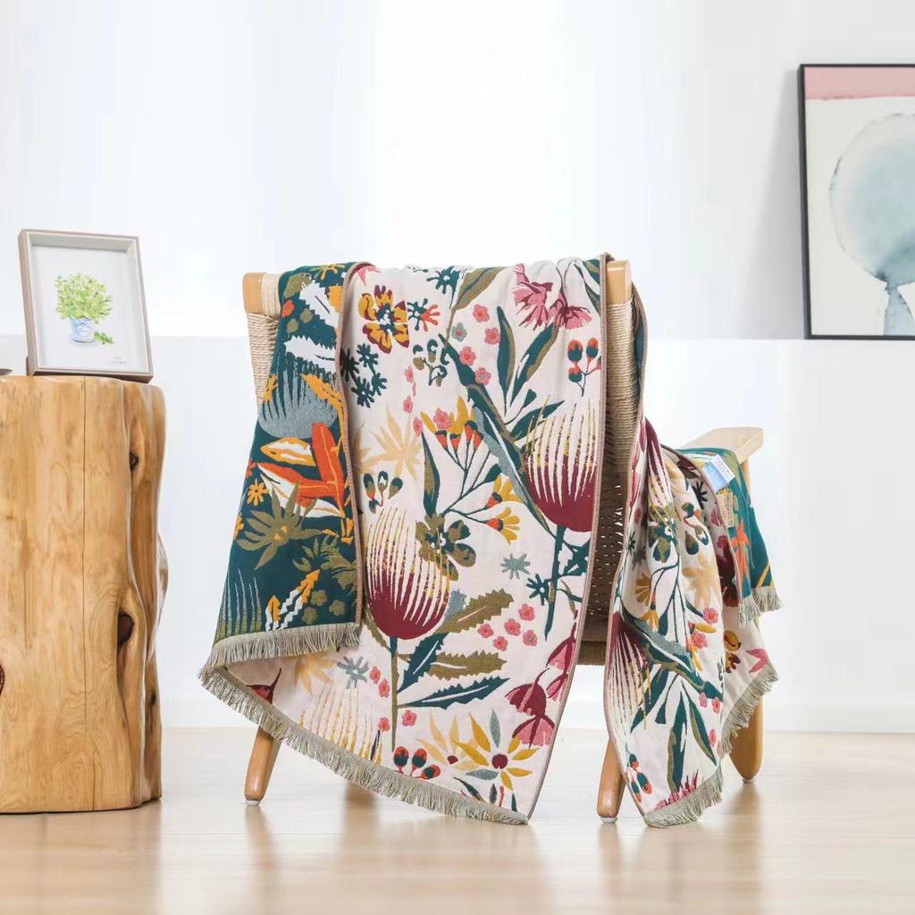 Pure Cotton Multi-Layer Gauze Blanket & Towel - Extra Large, Multipurpose use for Bath, Sofa, or Nap.