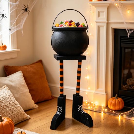 Festival-Feierbedarf Halloween Kessel Süßigkeitenschale, 20 Zoll Hexenbein Schüssel Eimer, Festliche Feiertagsdekorationen für Büro Kunststoff Groß