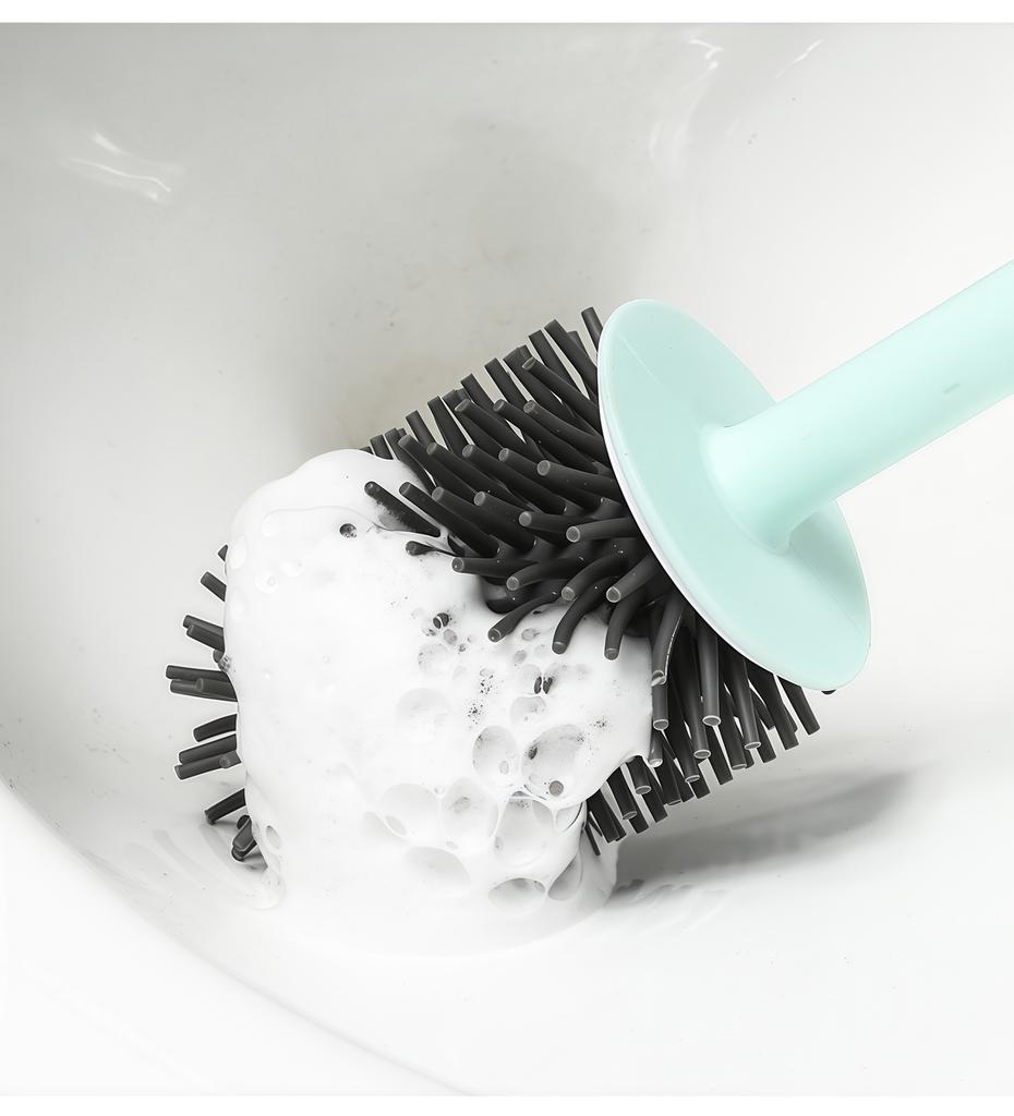 Creative Punch-free Household Toilet Brush Set With Long Handle Toilet Brush With Base Cleaning Brush Bathroom Accessories