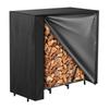 Outdoor Wood Cover Firewood Rack Cover Backyard Use Windproof Straps Spacious Design 600D Oxford Cloth For Firewood Racks