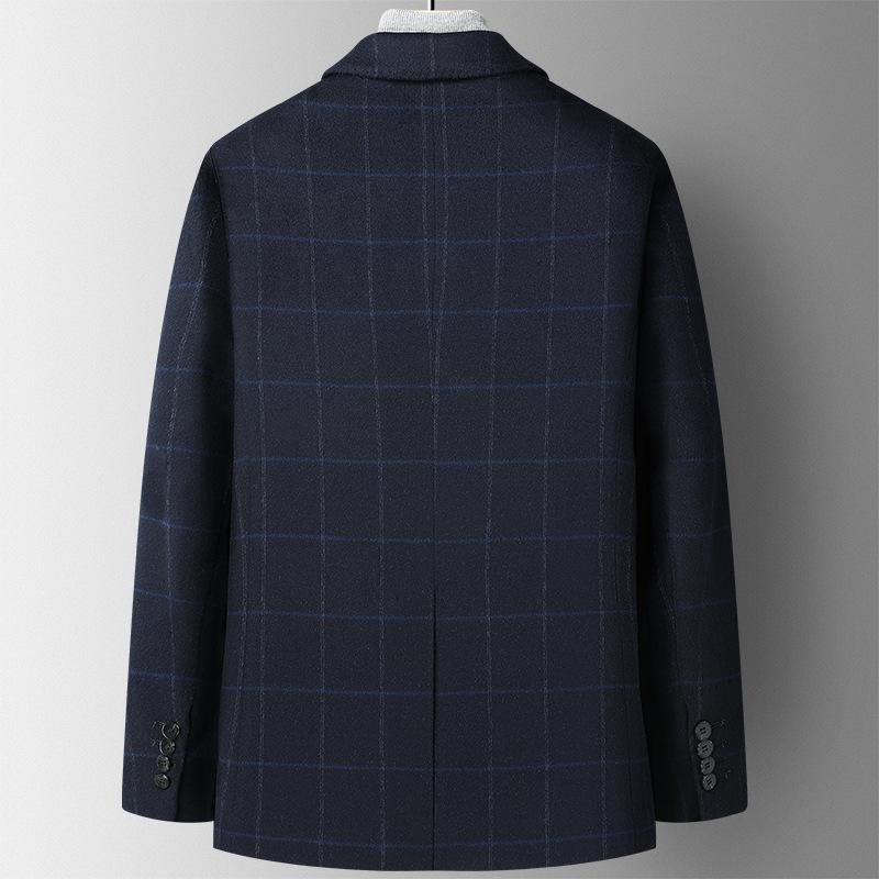 Anzug Herren Herbst und Winter Neu Lässiger Woll-Plaid-Anzug Herren Kaschmirjacke