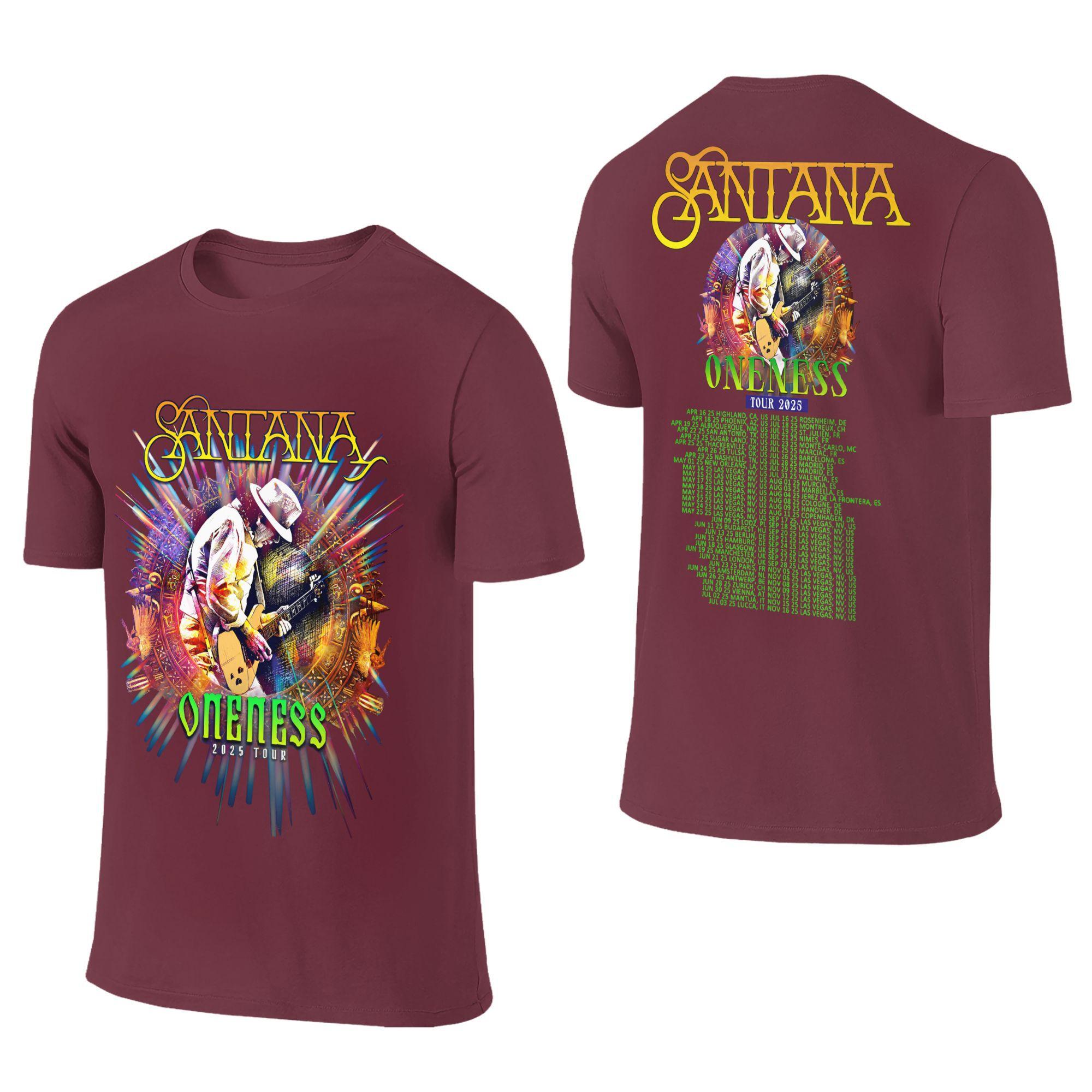 

Creative Santana Oneness T-Shirt for Men Crewneck Pure Cotton T Shirts Siinger Short Sleeve Tee Shirt Gift Idea Clothing L