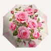 Rose Bouquet Automatic Folding Umbrella  Simple Eight Rib Design, Bright Color Pattern, Durable Iron Frame, Ideal for Travel and Outdoor, Be