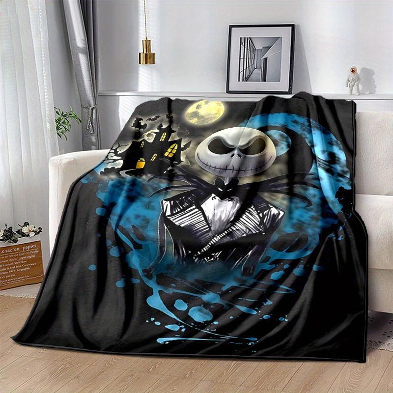 1pc, Jack Skellington Home Decor Blanket: A Cozy Halloween Gift for Your Bedroom, Living Room, or Travel, Flannel Throw Blanket, Sofa Blanket, Outdoor