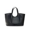 Vintage Leather Woven Tote Bag Women Large Capacity Shoulder With Magnetic Soft Genuine Cowhide