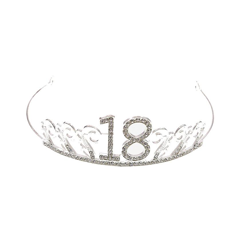 New 15-year-old Cake Baking Decoration Alloy Rhinestone 18-year-old Headwear 6-inch 8-inch Cake Accessories Digital Crown