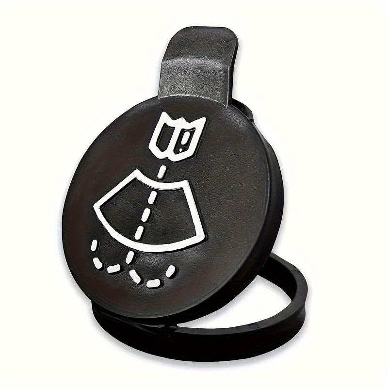 1 Pack Universal Wiper Reservoir Cap Replacement - Black Plastic Washer Fluid Bottle Lid with White Design, Compatible with for GMC