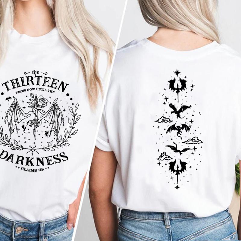 

Terrasen Home of The Stag Tshirt Women Cotton Short Sleeve Throne of Glass Merch Tshirt Sarah J Maas Bookish ACOTAR Tee Shirt S